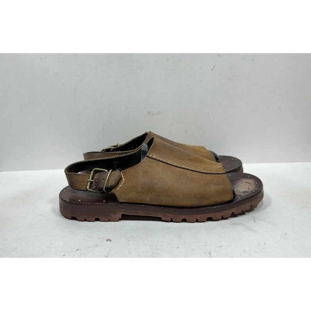 Vintage 90s Y2K Polo Sport Ralph Lauren Mens Size 10.5 D Brown Leather Sandals